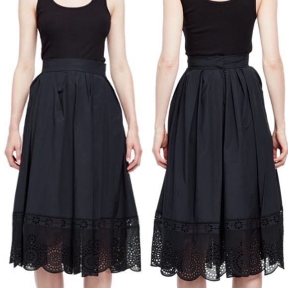 Marc Jacobs Cotton Poplin Full Skirt Eyelet Trim - Picture 2 of 8